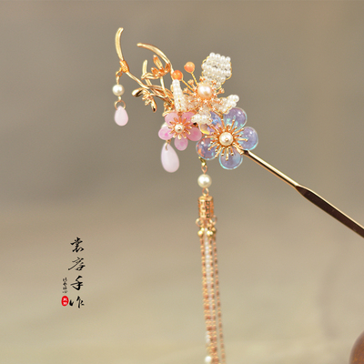 裳容手作发簪保色铜古风