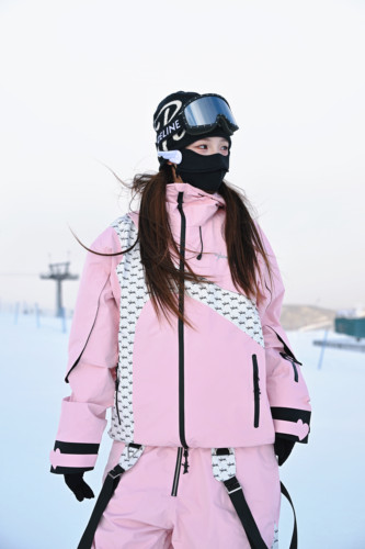 滑雪服WELEM粉色3L全压胶防水