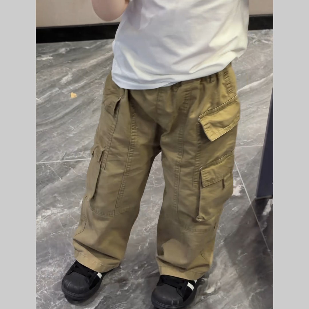 男童工装裤春秋2026新款儿童裤子中小女童宽松男孩运动春装休闲长