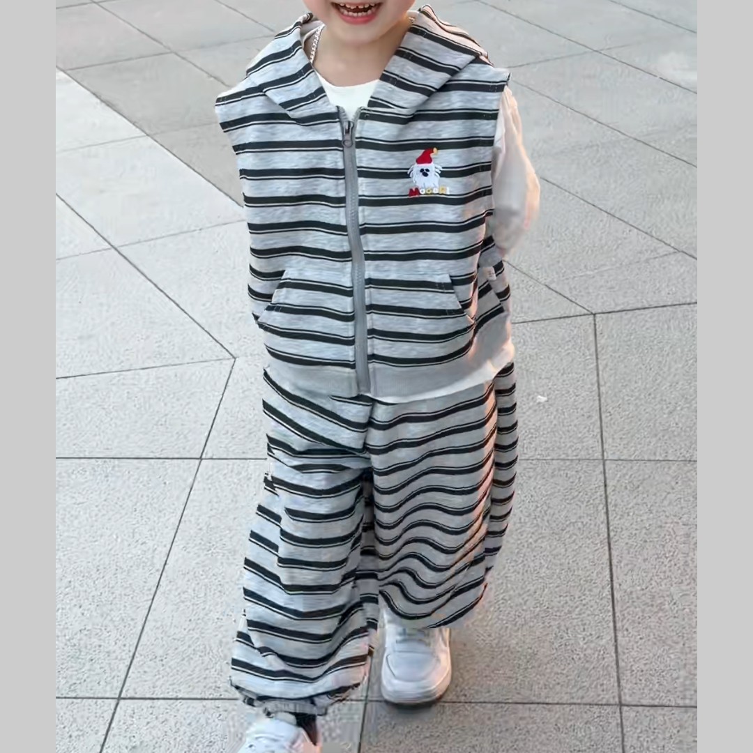 2026新款儿童套装男童洋气休闲韩版长袖运动春秋圆领卡通卫衣套装