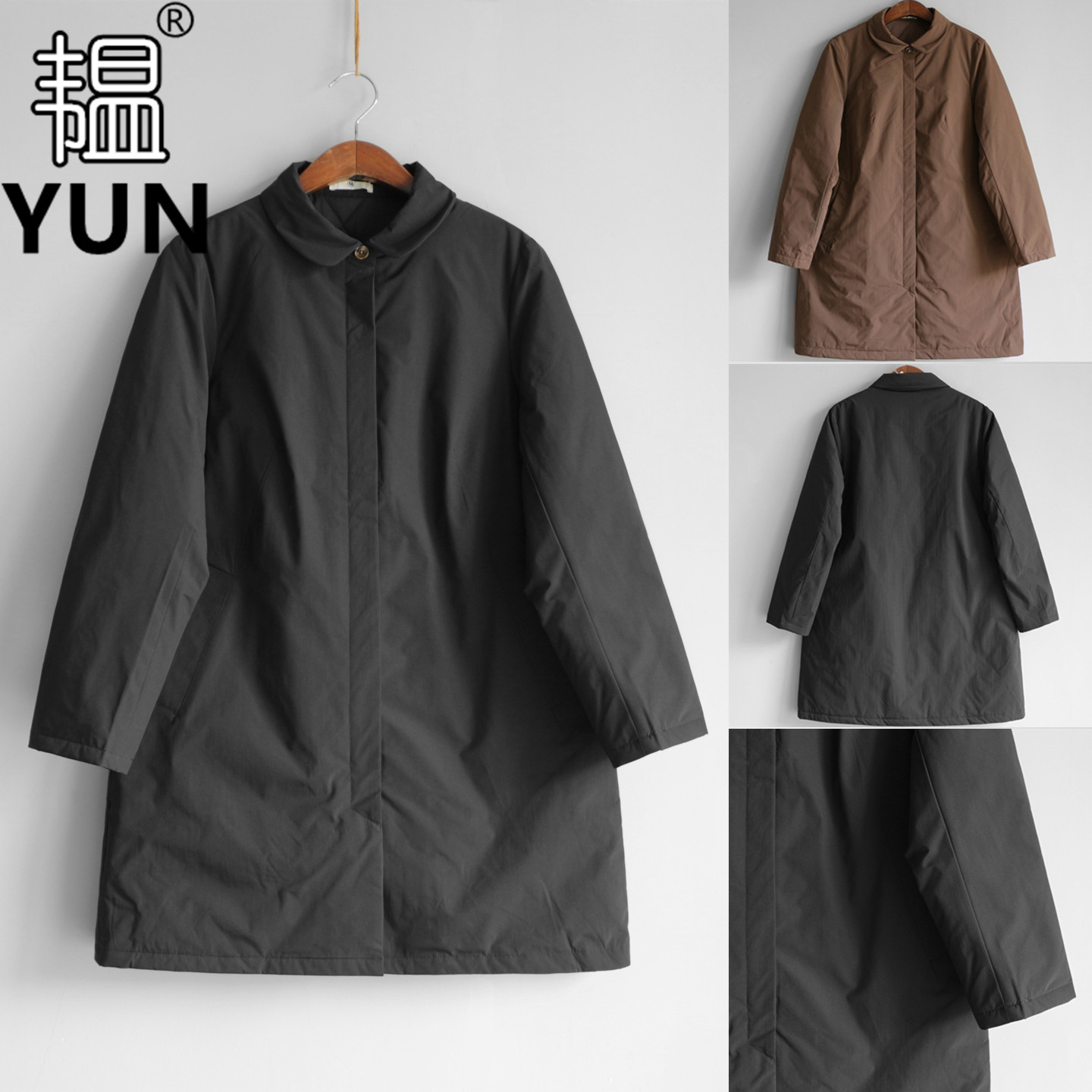韫中长款通勤显瘦夹棉女外套棉服