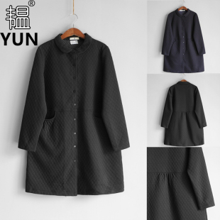 小翻领单排扣菱格夹棉纯色女风衣外套 女装 5152 新品 YUN韫2025春季