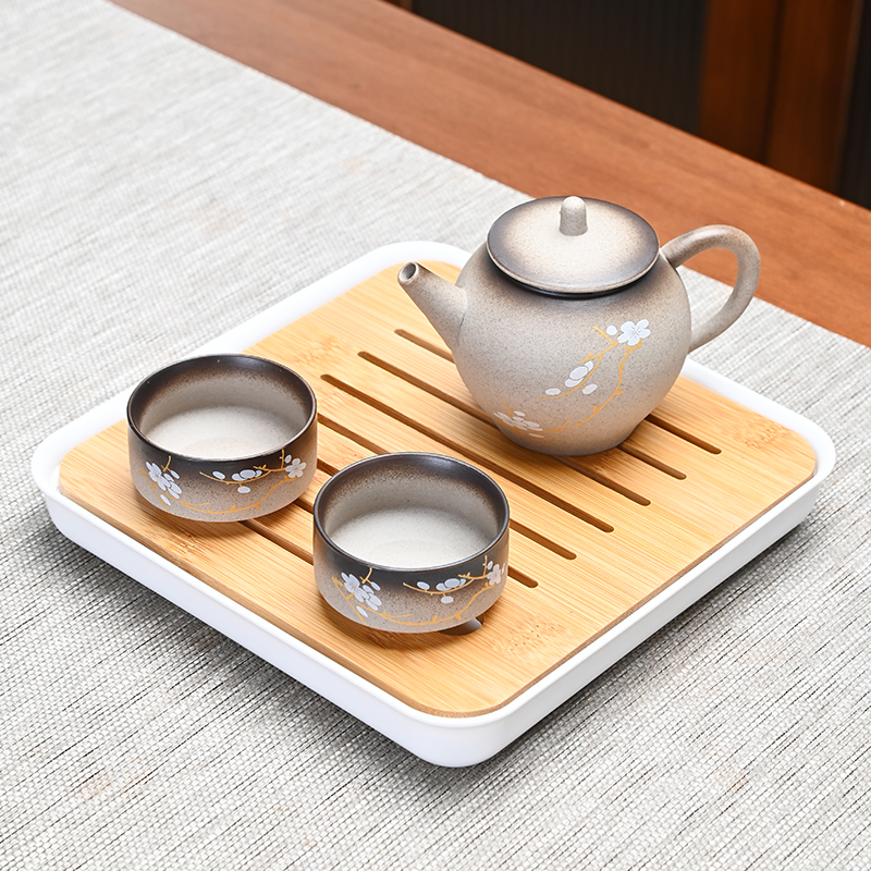 中式粗陶陶瓷整套功夫茶具套装一壶两杯便携旅行茶壶茶杯茶滤茶盘-封面