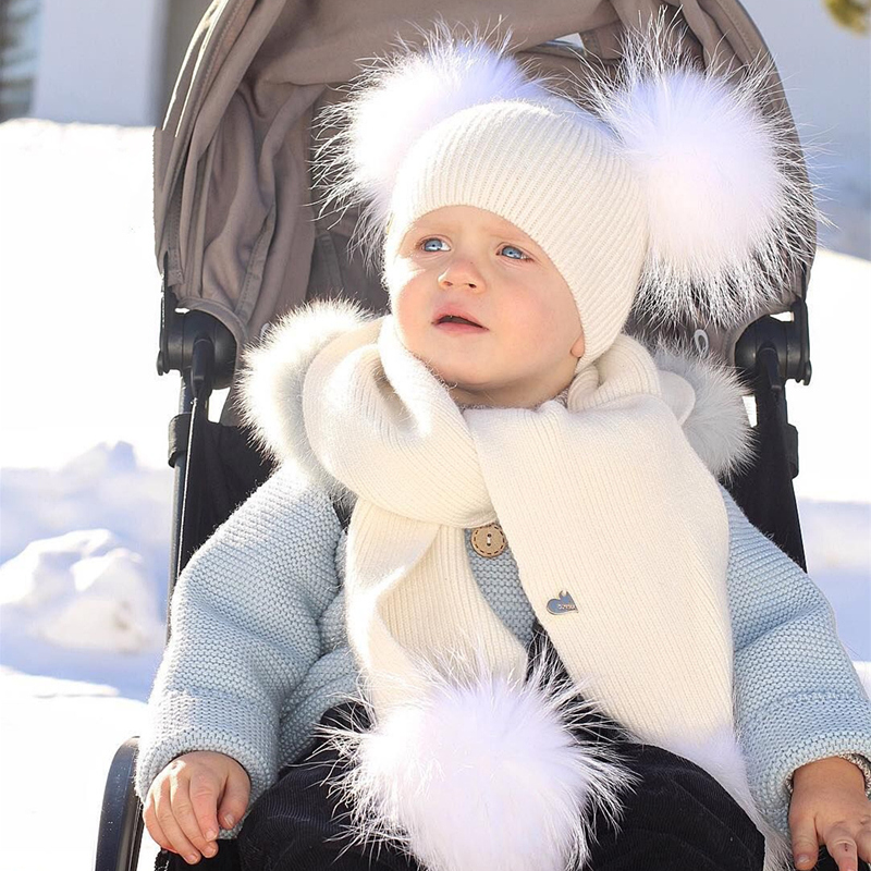 秋冬可爱大貉子毛球宝宝帽子