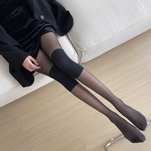 永春天鹅绒护膝丝袜防勾丝薄款 袜 加裆哑光光腿肤色美腿空调房连裤