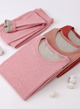 兄华58126发热保暖内衣羊毛绒蚕丝养肤男士秋衣秋裤圆领套装58128