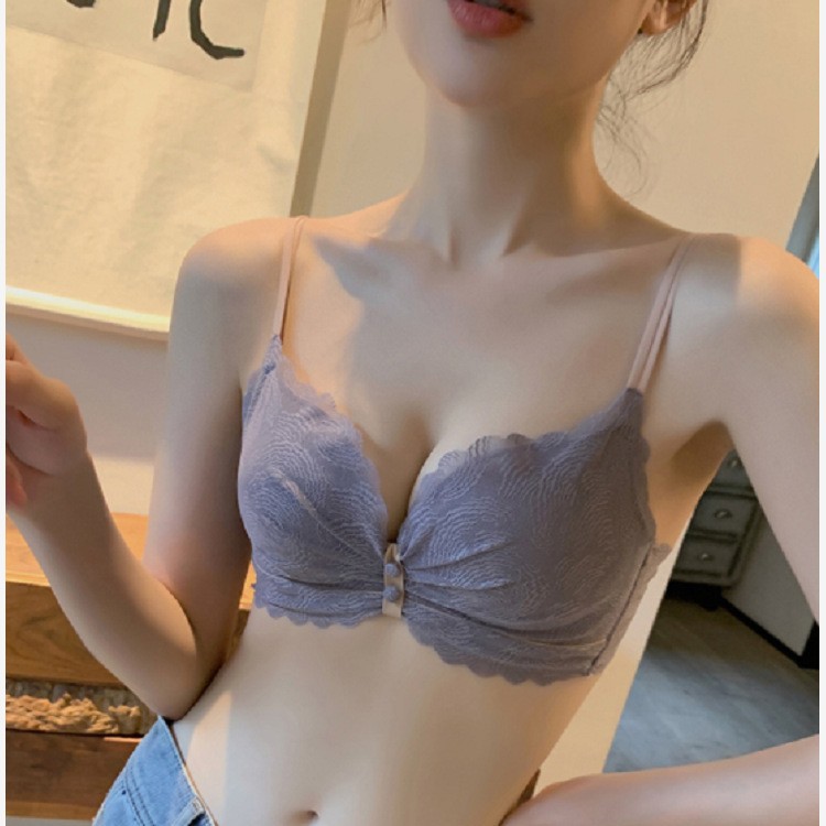 新品内衣女无钢圈小胸聚拢调整型胸罩收副乳上托性感文胸套装