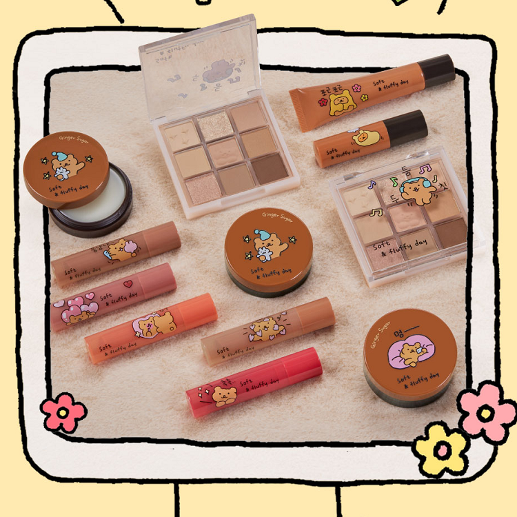 韩国ETUDE HOUSE联名款BEARKKU可爱小熊润唇膏生姜滋润唇膜眼影盘