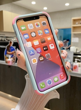 适用苹果15手机壳iphone13屏幕保护14pro硬壳12全包X防摔XR气囊11加厚xsmax包边iph男mini套8plus硅胶7P女ip