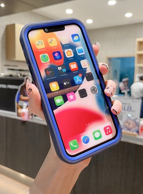 超厚防摔适用苹果13手机壳iphone14pro三合一ip12max自带防尘塞11折叠支架pormax高出屏幕plus新款mini保护套
