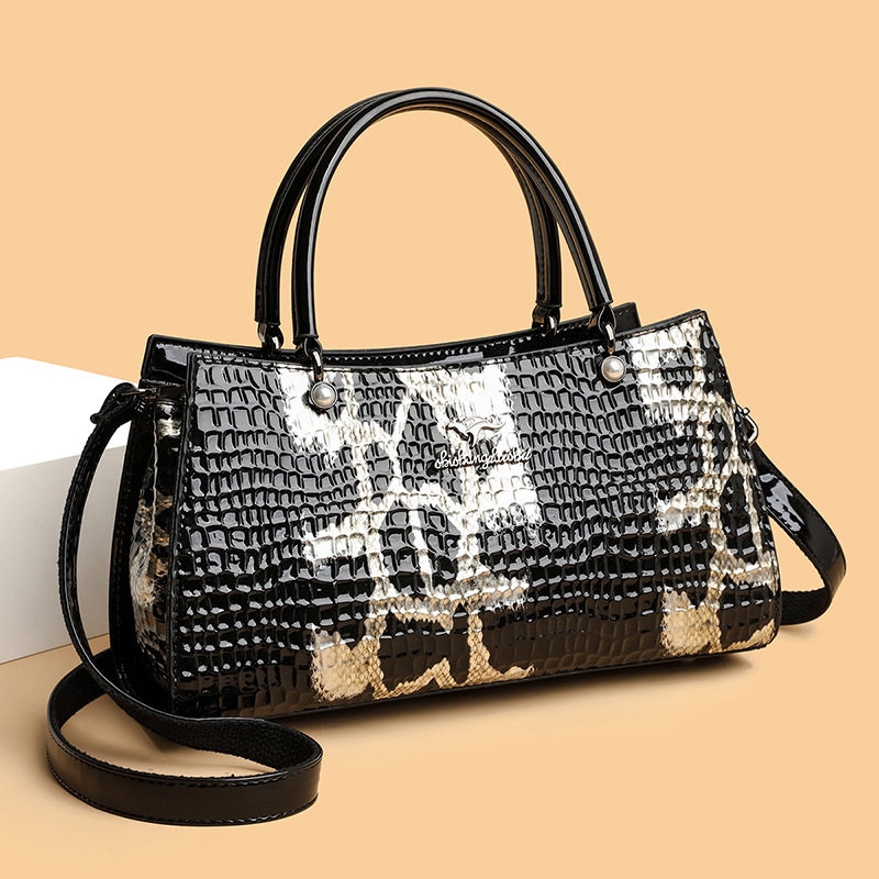 蛇纹手提包中年女士包包新款欧美复古大容量妈妈包百搭单肩斜挎包,箱包皮具/热销女包/男包,单肩包,淘宝优惠券,粉丝福利购,淘宝优惠卷