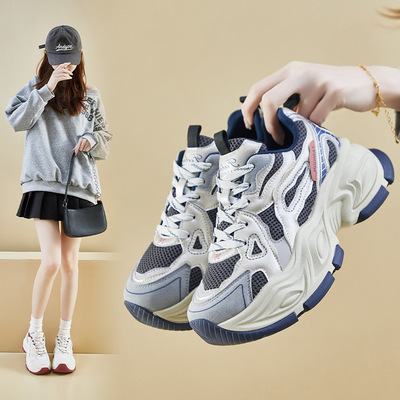 ins韩版新款老爹鞋女2025春季学生运动跑步休闲鞋厚底增高FB9962
