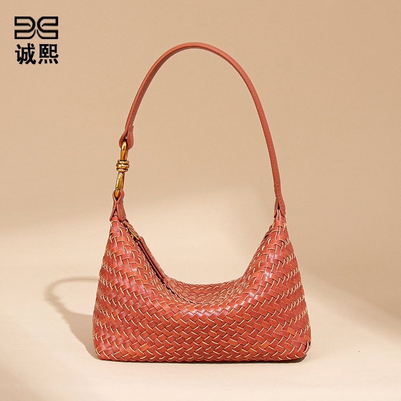 跨境复古单肩腋下包质感潮流斜挎包手工编织女包大容量手提饭盒包,箱包皮具/热销女包/男包,单肩包,淘宝优惠券,粉丝福利购,淘宝优惠卷