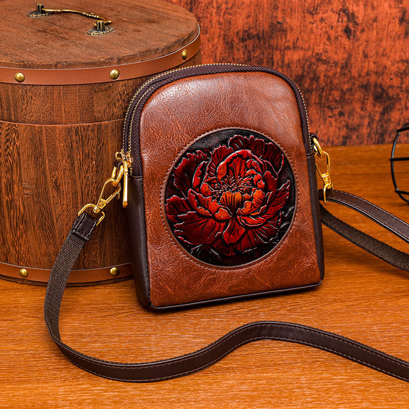 单肩包复古牡丹花压花质感斜挎包斜挎包跨境新中式休闲通勤包包,箱包皮具/热销女包/男包,单肩包,淘宝优惠券,粉丝福利购,淘宝优惠卷