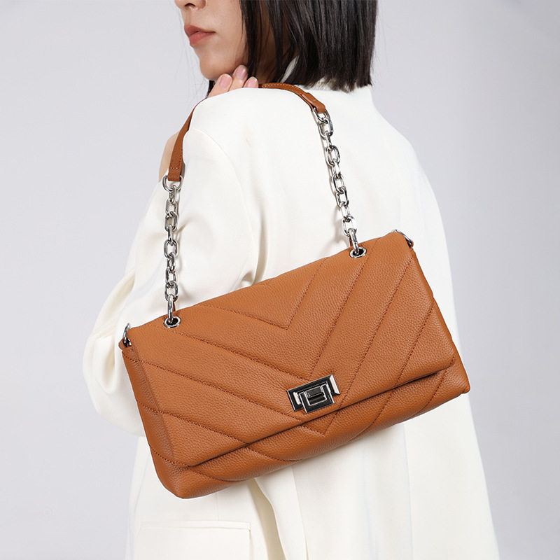 真皮女包包斜挎包女百搭通勤2025新款链条包休闲时尚小香风单肩包,箱包皮具/热销女包/男包,单肩包,淘宝优惠券,粉丝福利购,淘宝优惠卷