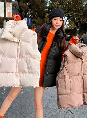 外贸羽绒棉马甲女2025年新款短款vest韩版坎肩女士背心面包服跨境