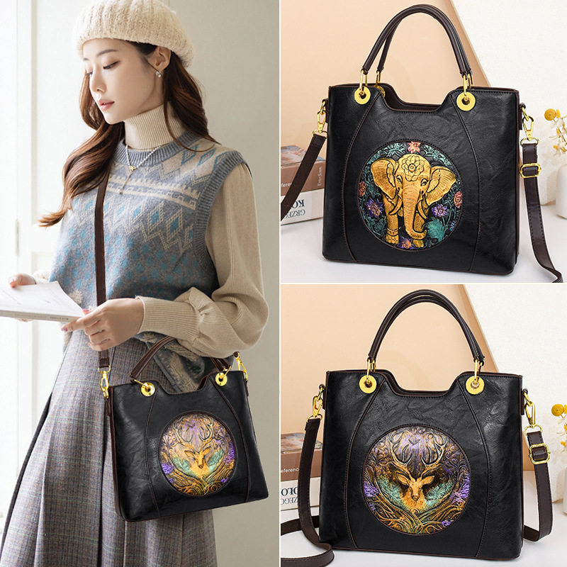 跨境斜挎包女士大容量高颜值单肩包民族风个性设计手提托特包,箱包皮具/热销女包/男包,单肩包,淘宝优惠券,粉丝福利购,淘宝优惠卷