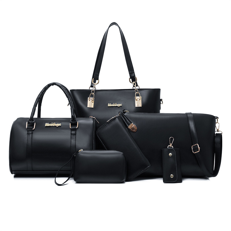 女包2024新款欧美时尚六件套子母包大容量单肩手提斜挎包跨境