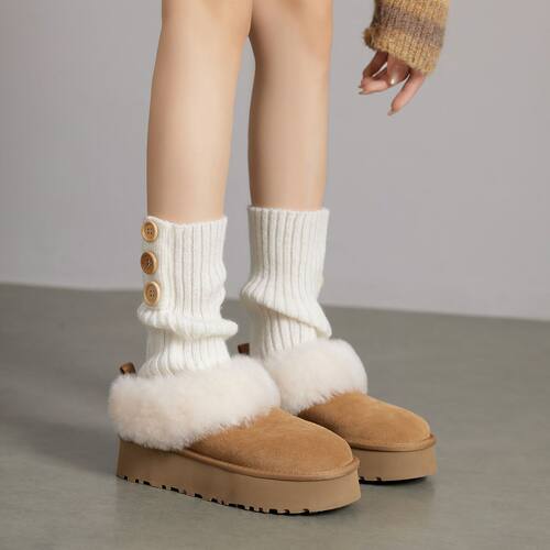 羊毛版~中跟皮毛一体厚底保暖软皮加厚雪地靴女冬季新款棉鞋女潮