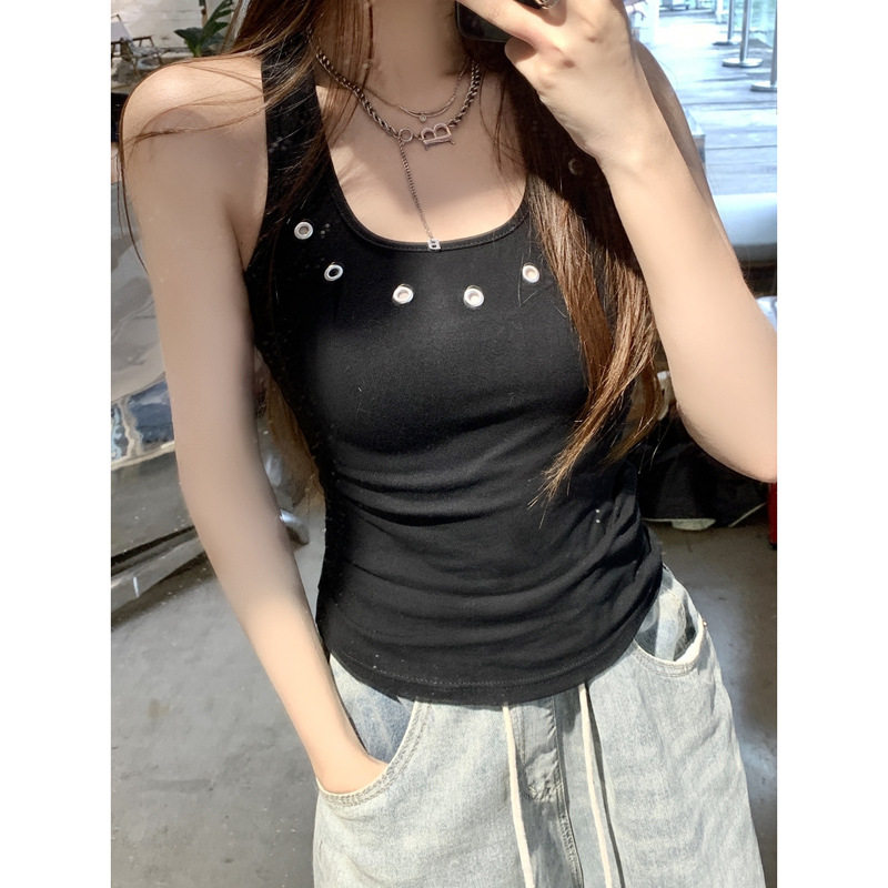 外贸实拍棉质夏季外穿运动工字型背心女修身百搭美背无袖上衣