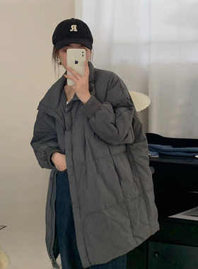 2025年新款大码羽绒棉服女冬季中长款宽松棉衣韩版加厚休闲棉袄潮
