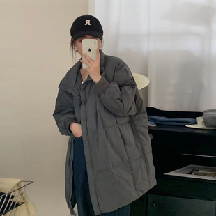 2025年新款大码羽绒棉服女冬季中长款宽松棉衣韩版加厚休闲棉袄潮