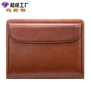 外贸直销简约男士真皮手抓包出差A4商务包头层牛皮男款手拿信封包