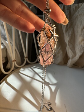 海星网兜项链水晶原石