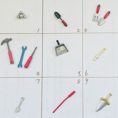 re-ment/mh早期绝版食玩散货 园艺用品 铲 工具