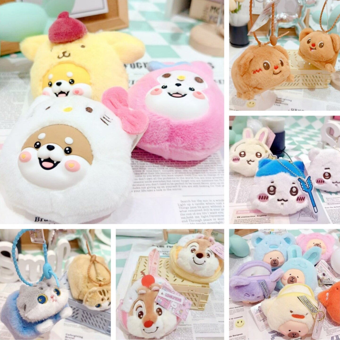 网红卡通毛绒公仔可爱拉链零钱包钥匙玩偶挂件迷你小包收纳包男女