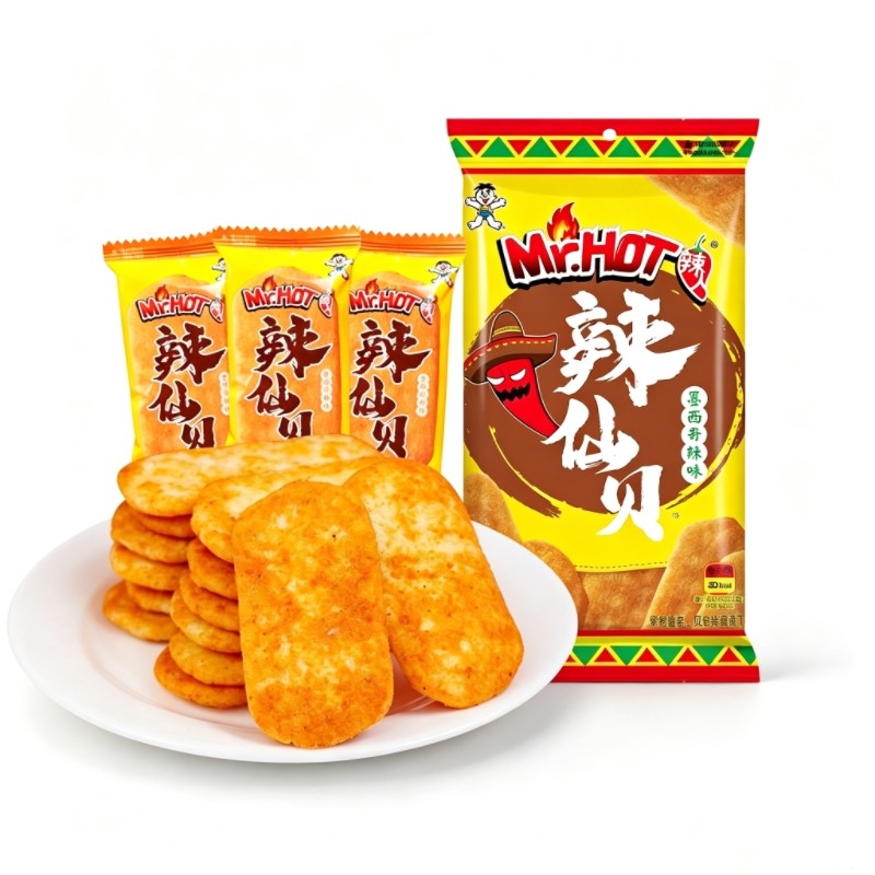 旺旺Mr.Ho辣仙贝40g*2袋装墨西哥辣味米果休闲零食仙贝米饼干零食