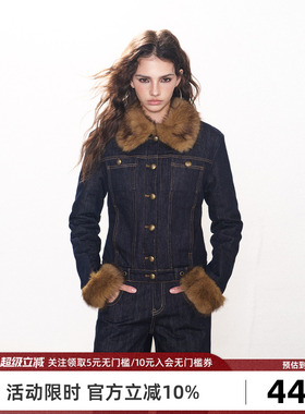 Goosfir 原创设计小香风复古牛仔短款外套女秋冬新款保暖夹克外套