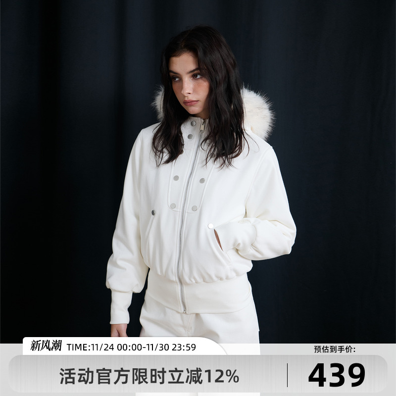 原创goosfir修身毛领卫衣