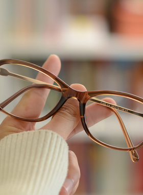 热巴同款猫眼镜框素颜神器方圆脸老钱风配散光近视度数周也Cindy