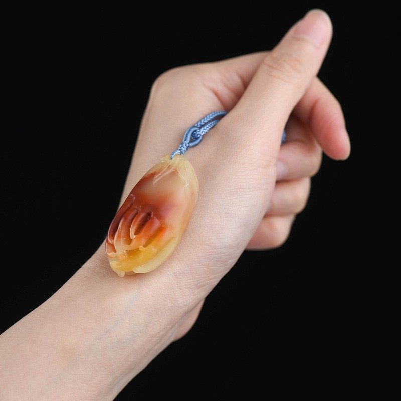 西泠印社寿山石五指香橼钮十二生肖兔钮亻弗手钮挂件吊坠项链新中式汉服古典佩饰把玩件精品送礼收藏