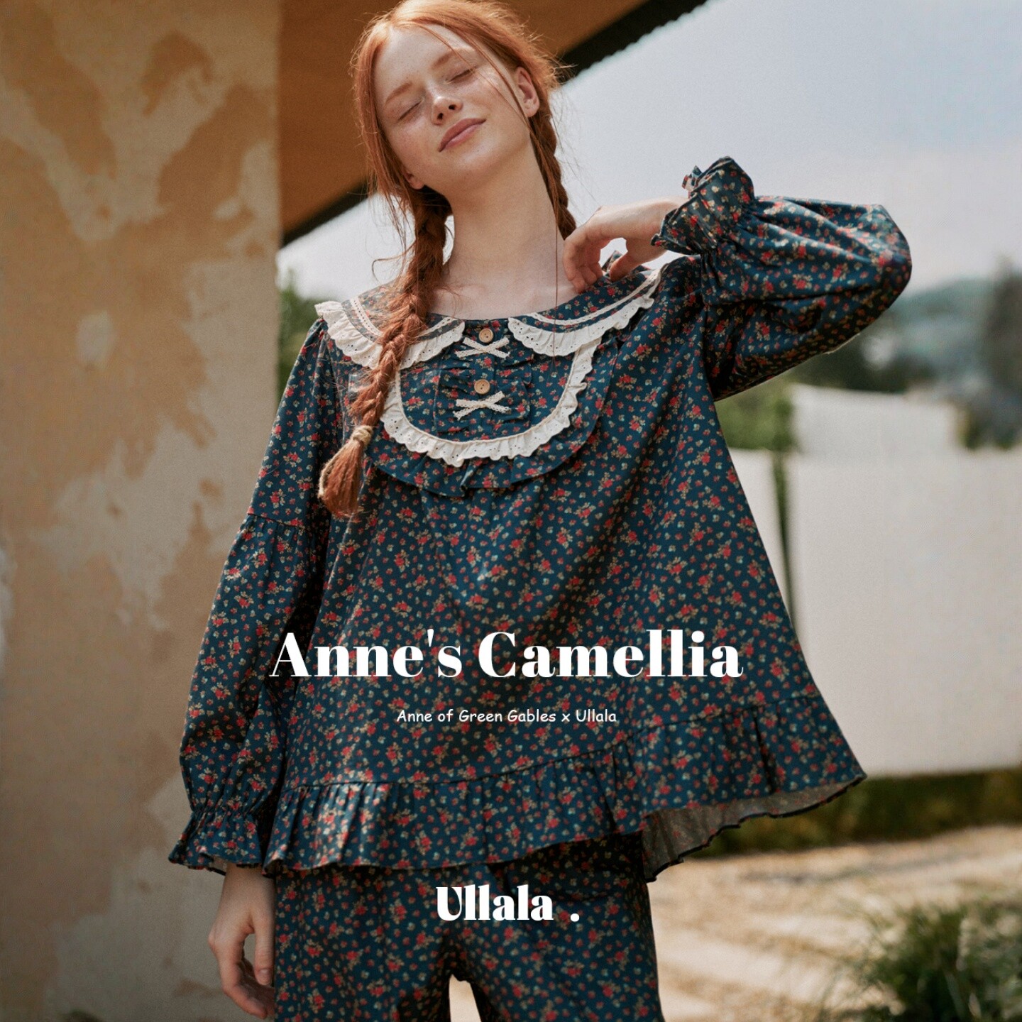 ULLALA韩国2025秋冬磨毛纯棉清新甜美碎花公主风长袖裤睡衣套装女