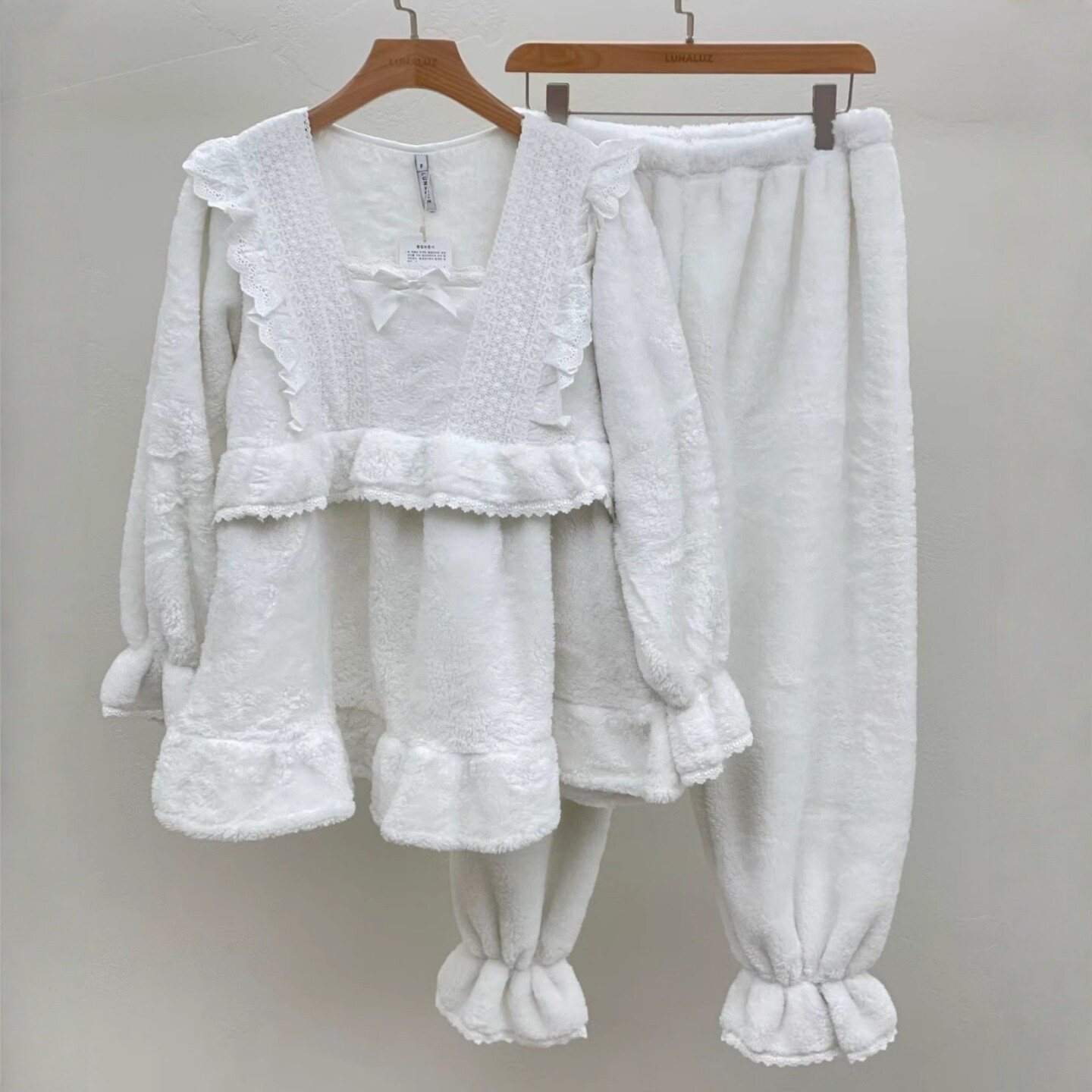 LUNALUZ韩国甜美毛绒家居服睡裙