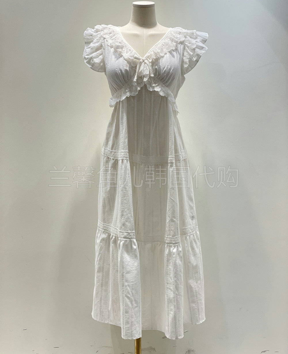 LUNALUZ纯棉夏季甜美无袖睡裙