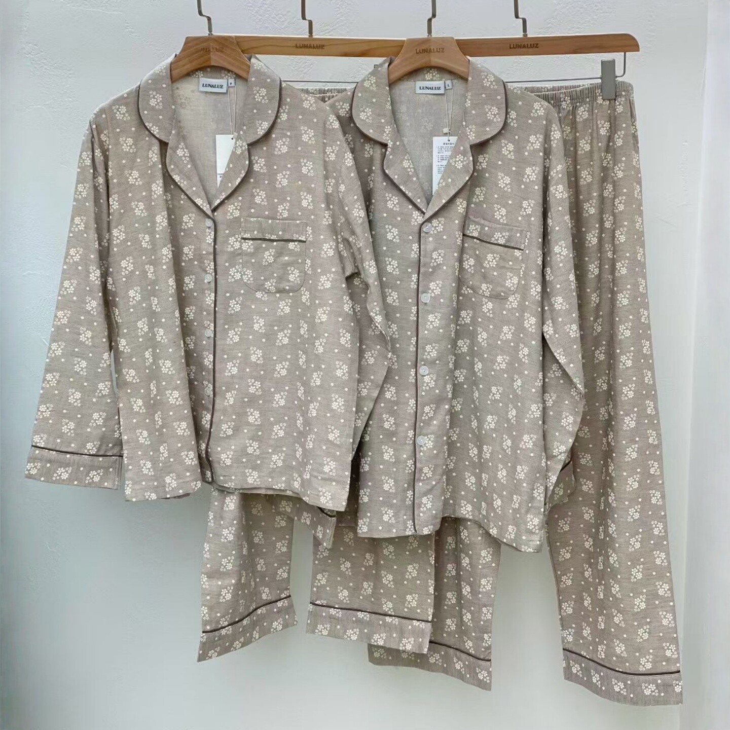 LUNALUZ韩国纯棉休闲情侣家居服