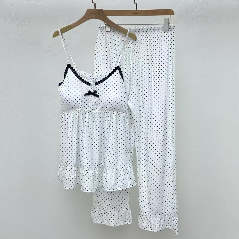 韩国LUNALUZ吊带长裤家居服女