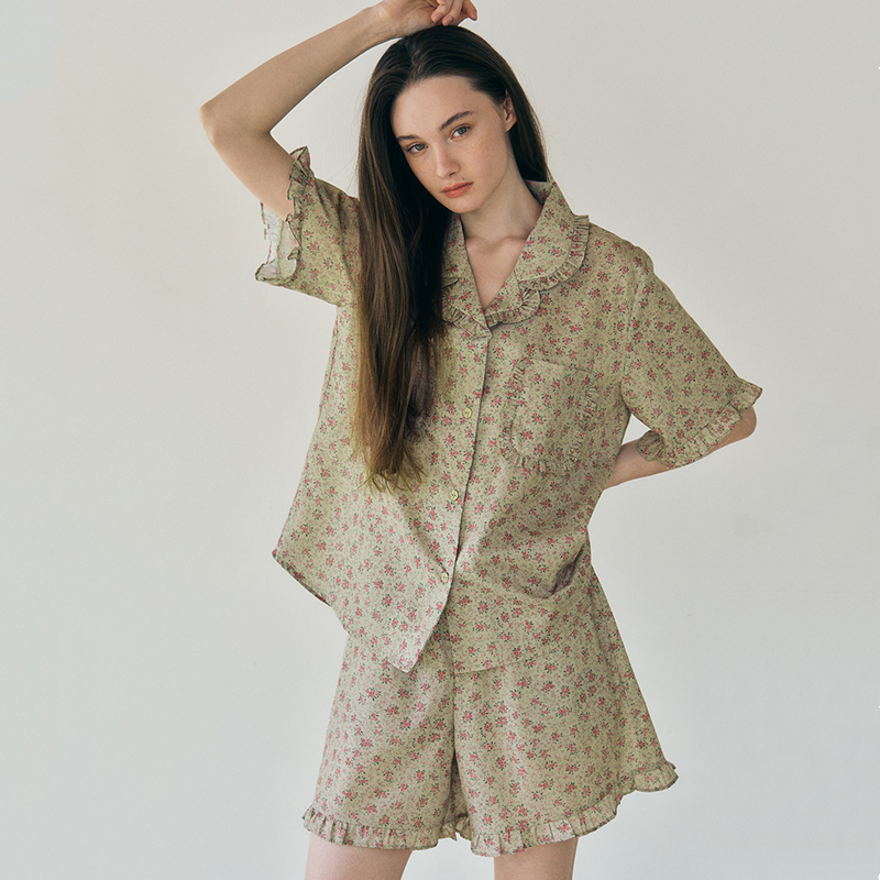 ULLALA韩国休闲碎花家居服套装女