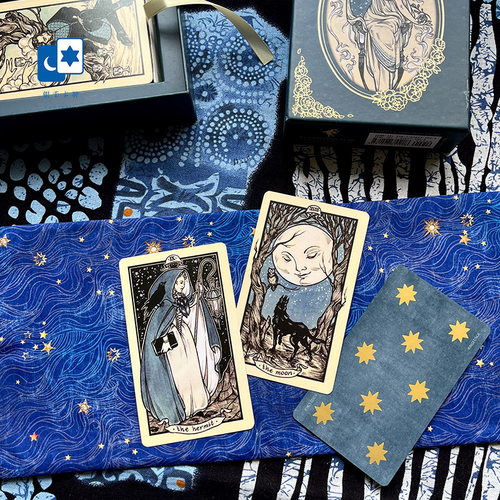 原创塔罗牌袋 雷诺曼神谕卡手作毛巾卷 便携收纳袋 布艺手工卡套