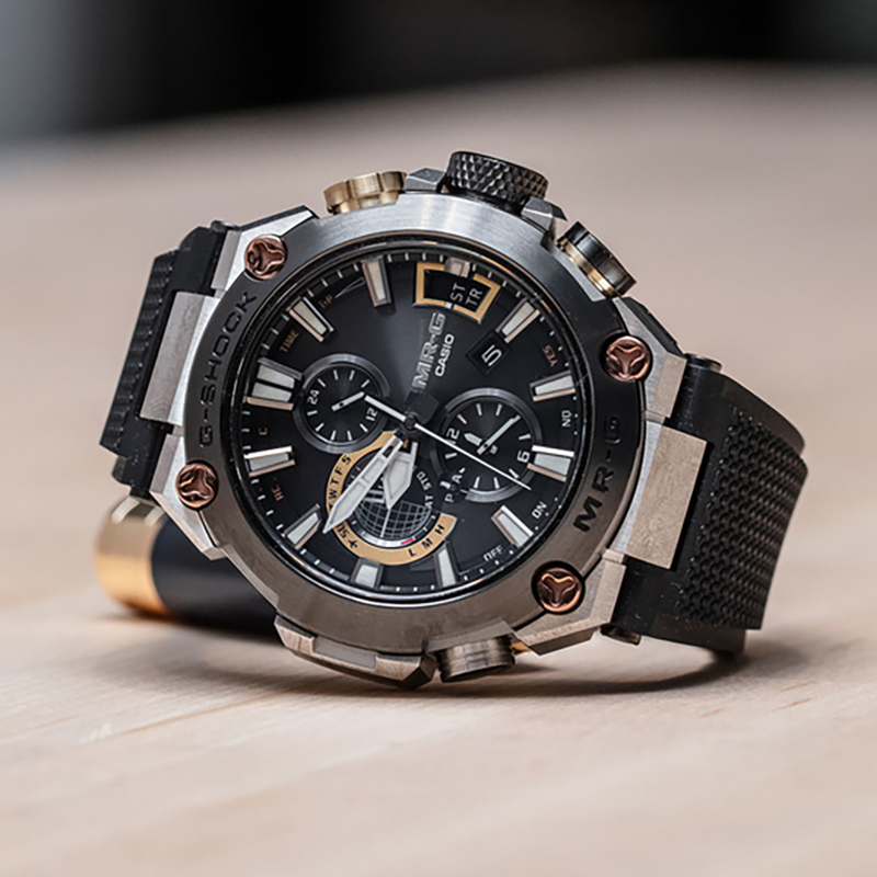 卡西欧限量手表男钛合金mrg-g2000r-1a月山限定蓝宝石光能蓝牙表