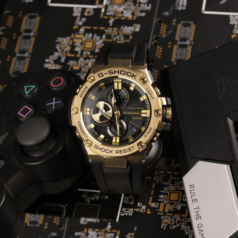 卡西欧钢铁之心40周年限定黑金gst-b100gb/400gb-1a9光动能手表男