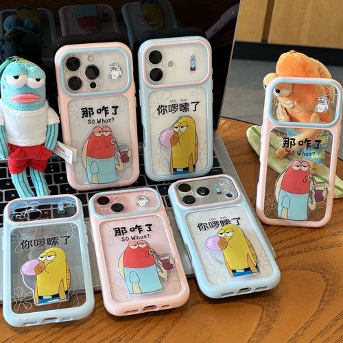 搞怪路人鱼支架适用苹果17pro手机壳iPhone16max14小米17华为mate80pura90K70nova16reno15荣耀600x300magic8