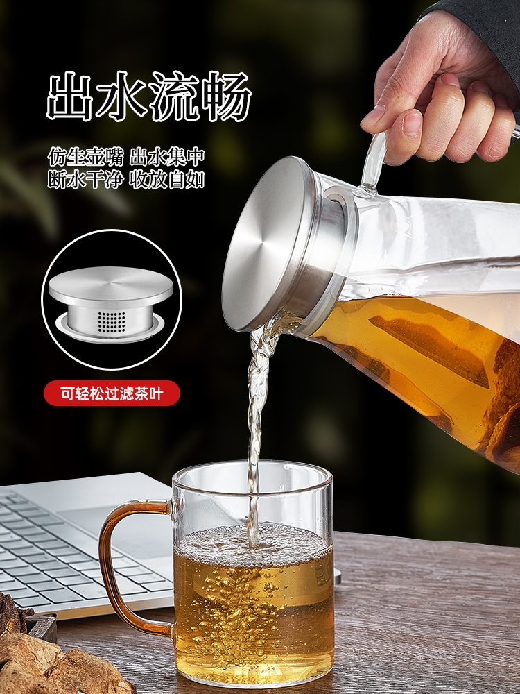 煮陈皮专用壶玻璃茶壶家用过滤泡茶烧水壶养生泡茶器明火耐高温煲