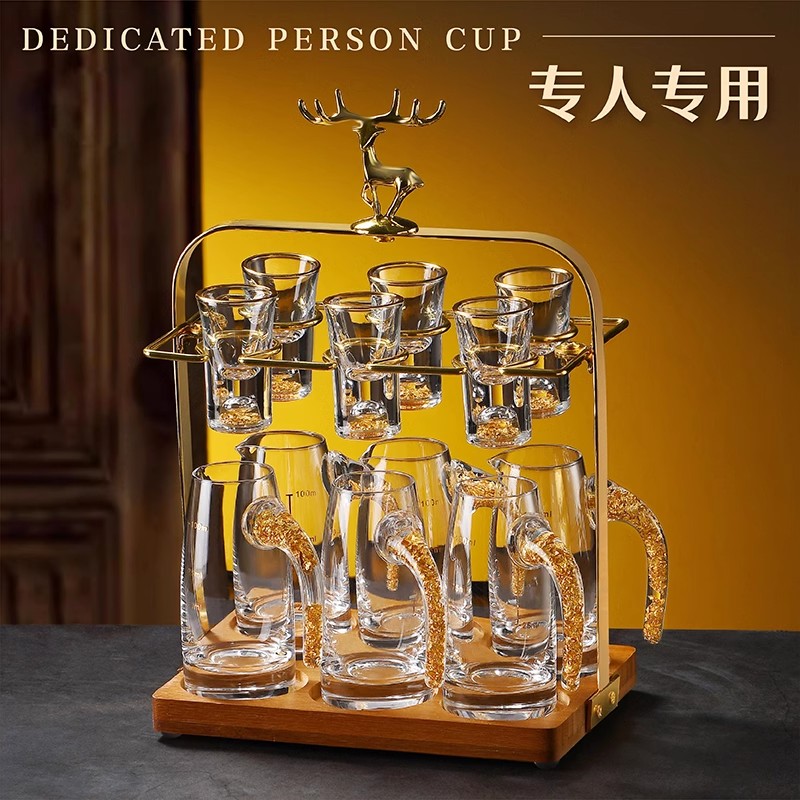 加厚刻度分酒器白酒杯套装家用二两酒具商用大容量扎酒壶六壶六杯