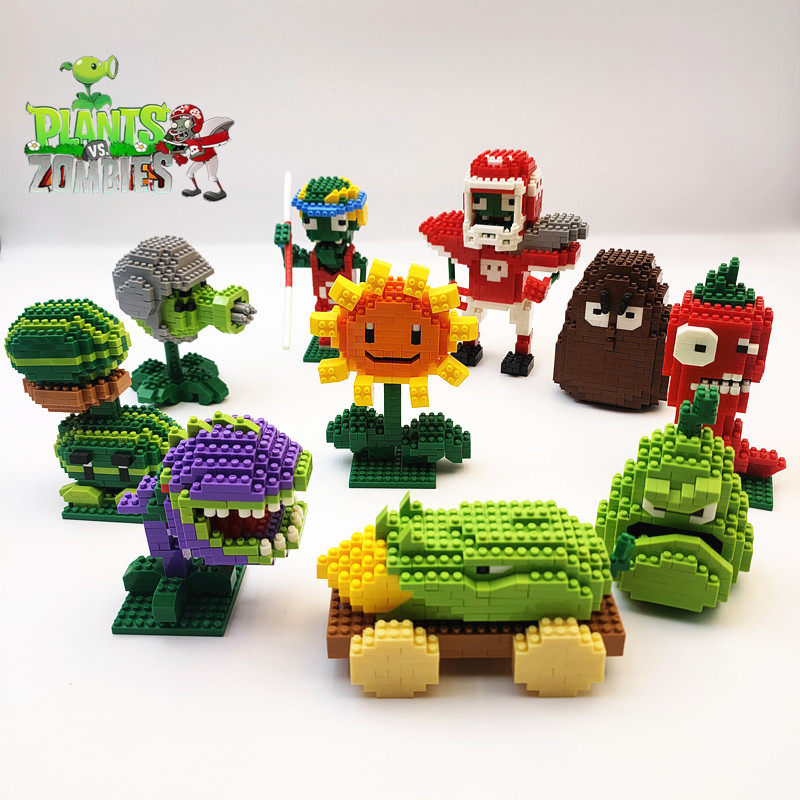微小颗粒拼装积木植物大战僵尸男孩女孩立体拼图儿童益智玩具礼物,玩具/童车/益智/积木/模型,普通塑料积木,淘宝优惠券,粉丝福利购,淘宝优惠卷