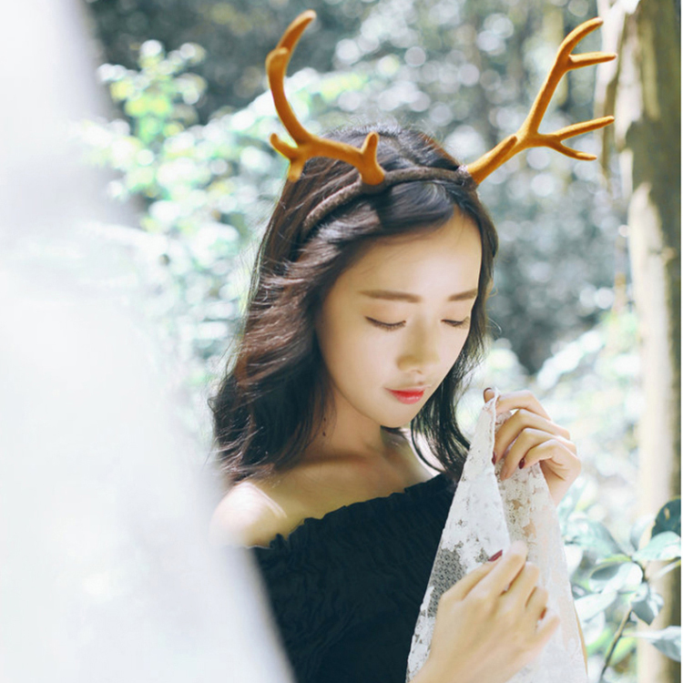 森女发箍鹿角头饰影楼摄影道具