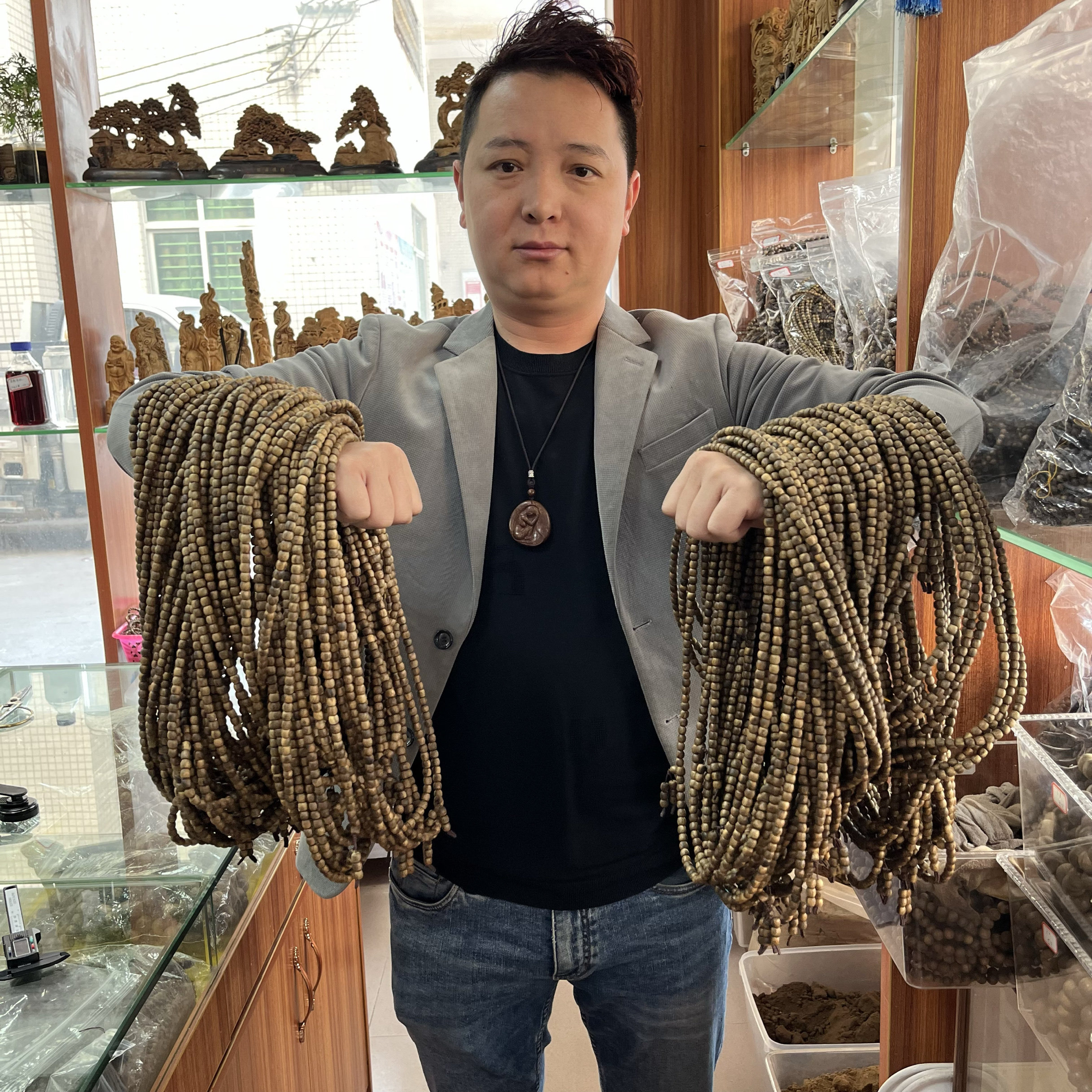 掌柜推荐特价电白白棋楠沉香手串随行多圈鼓珠7MM男女款保真天然